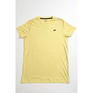 Mens Hollister Light Yellow V-Neck T-Shirt Size Medium